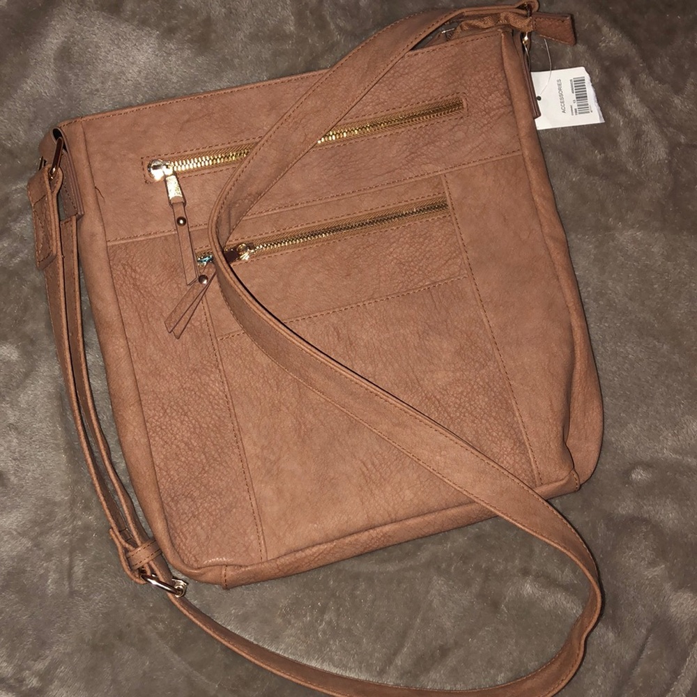Large brown crossbody bag